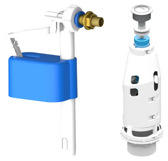 Flux Universal Single Flush Mechanism Set With 3/8 Brass Thread Side Inlet Fill Valve