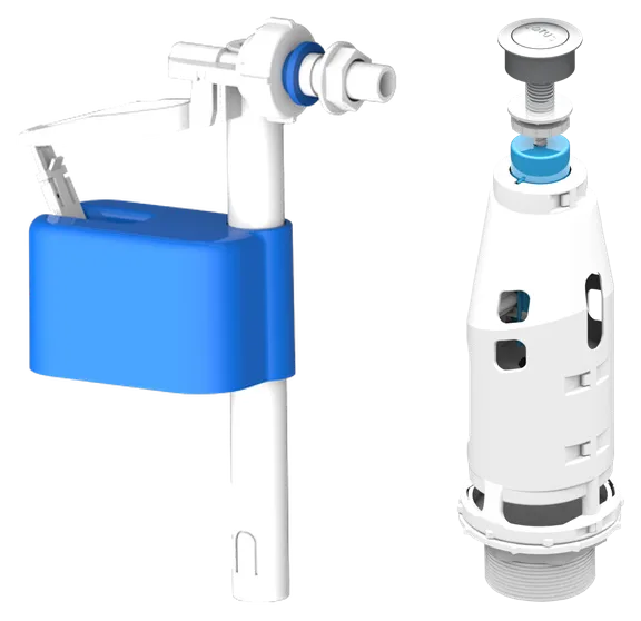 Flux Universal Single Flush Mechanism Set With 3/8 Plastic Thread Side Inlet Fill Valve