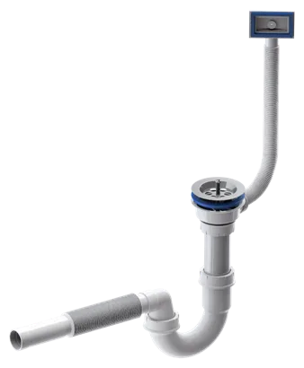 Ø80 Siphon en S avec trop-plein et sortie Ø32 extensible
