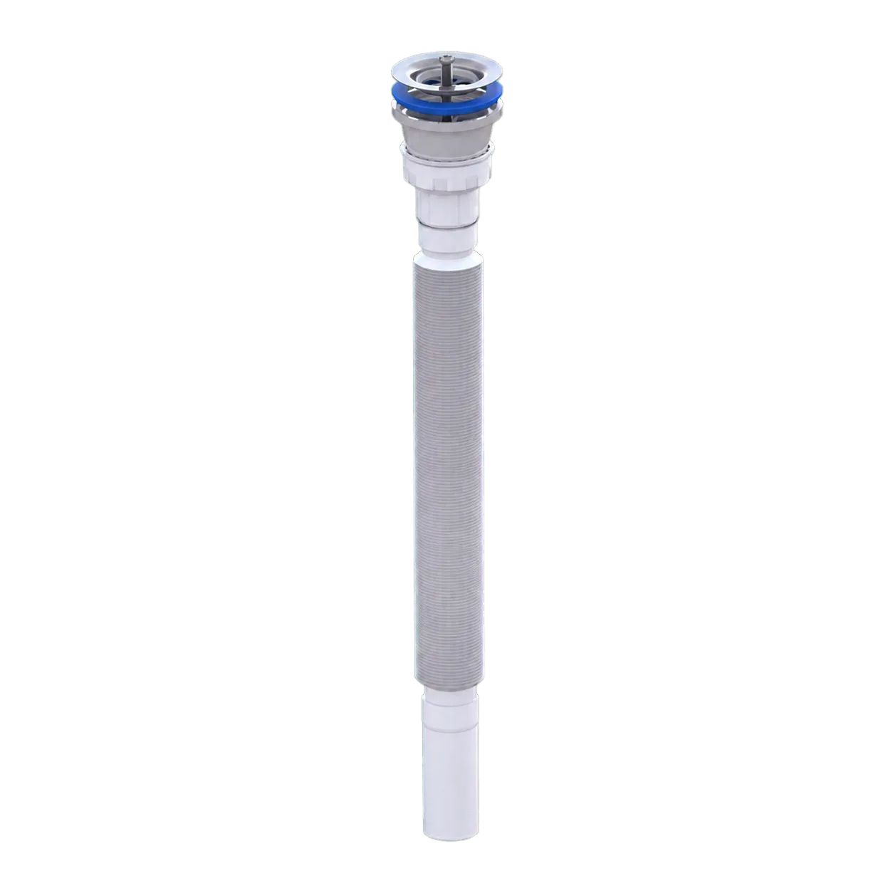 Ø65 Basin Waste Extendable Siphon With 304 Stainless Steel Strainer and Ø32 Outlet – 1500 mm – White