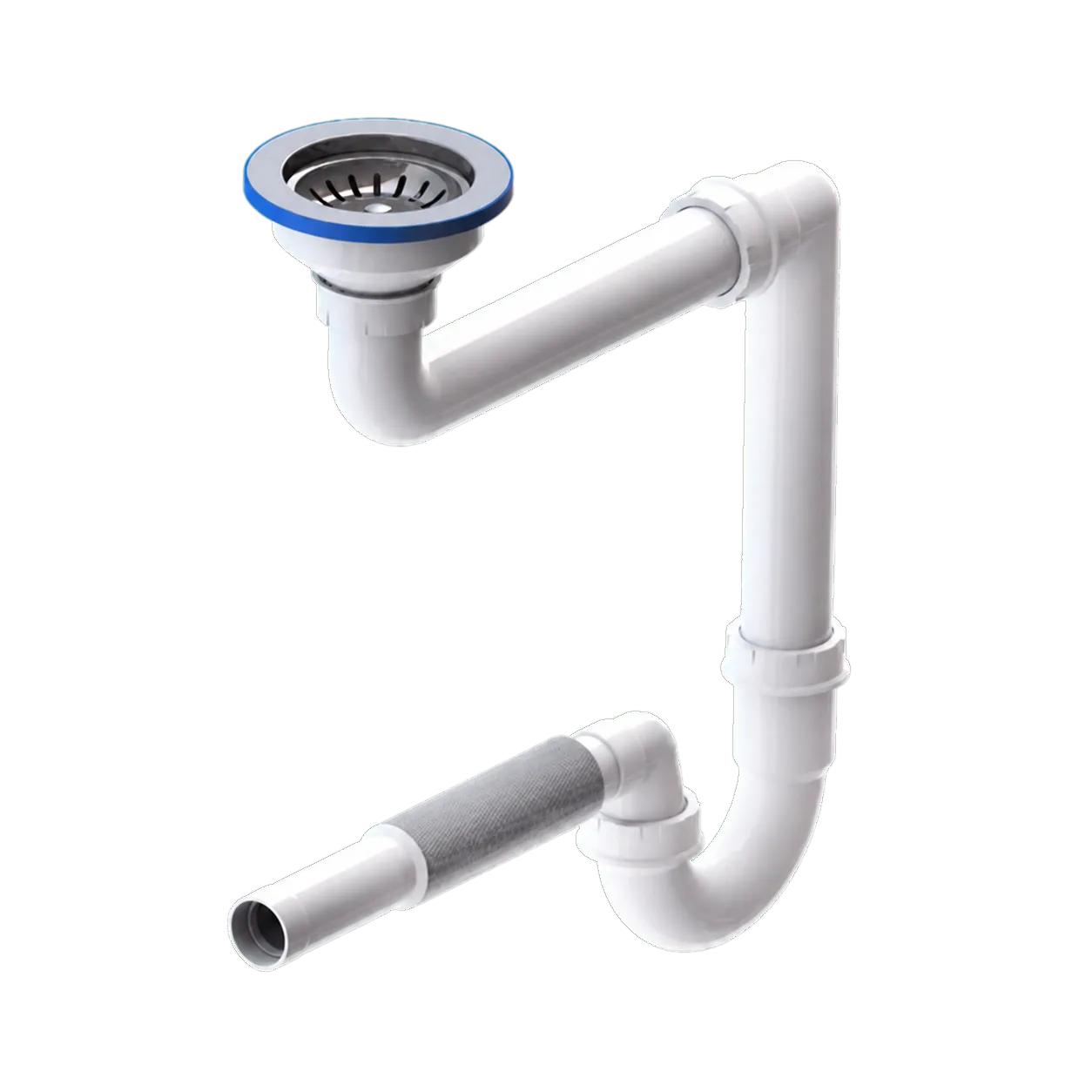 Ø115 Space-Saving P-Trap Siphon With Ø32 Extendable Outlet